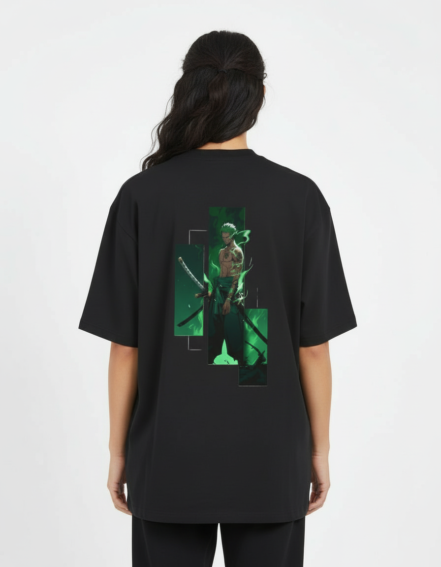 Roronoa Zoro "One Piece" Anime Graphic Oversized T-Shirt (US22 Premium)