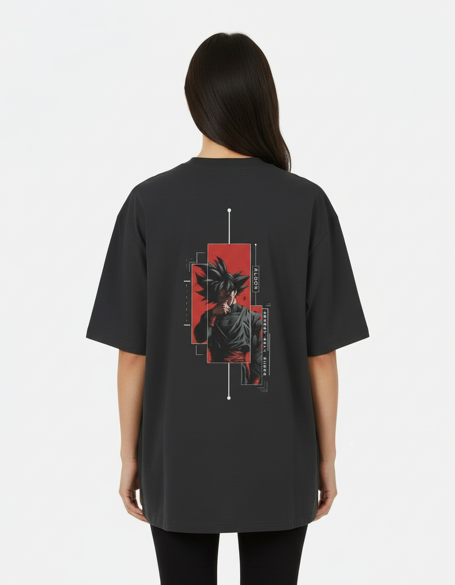Goku Black "Dragon Ball Super" Anime Graphic Oversized T-Shirt (US22 Premium)