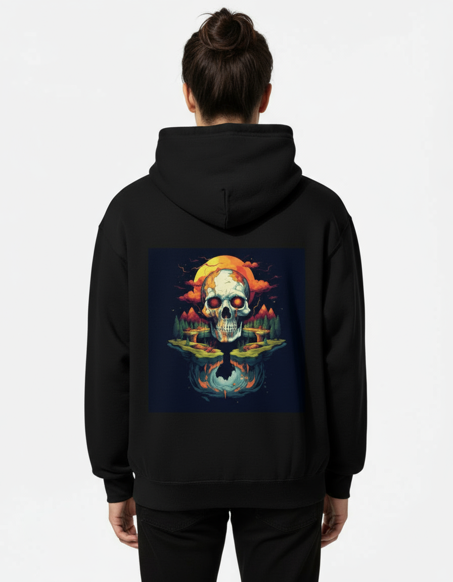 Unisex Mystic Skull Island Graphic Oversized  Hoodie