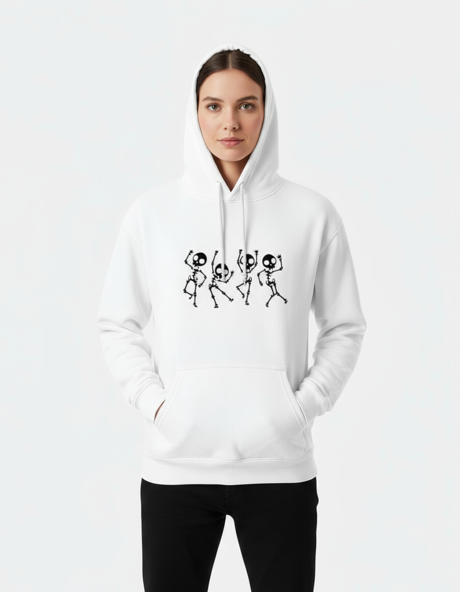 Unisex "Rattle & Roll" Dancing Skeletons Oversized  Hoodie